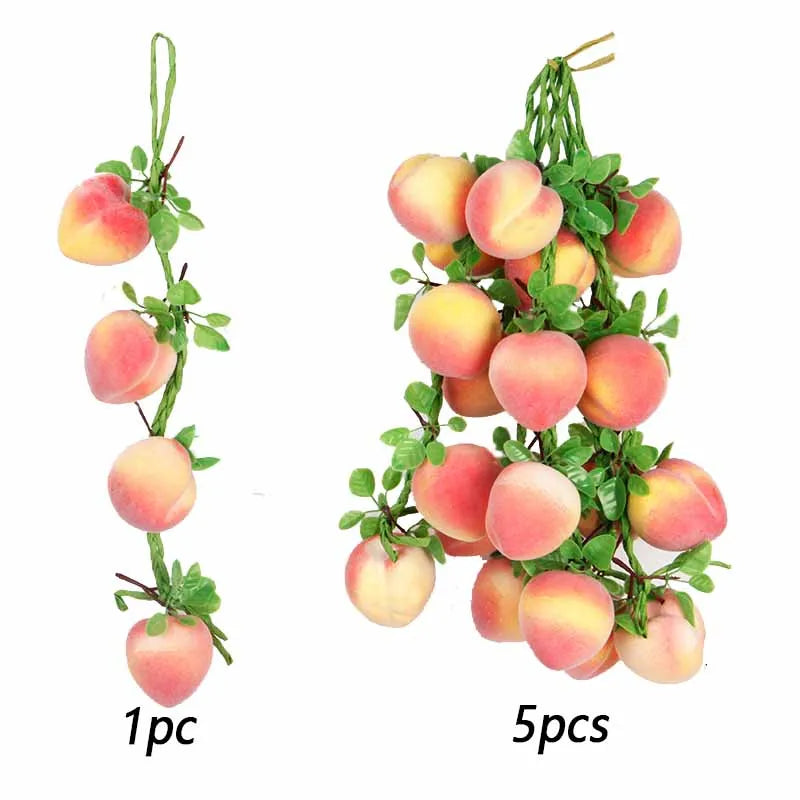Artificial Simulation Food Vegetables Fake Chili Pepper Fruits Grapes Photography Props For Home Decoration Christmas Wall Decor Oasis Select Peach 1