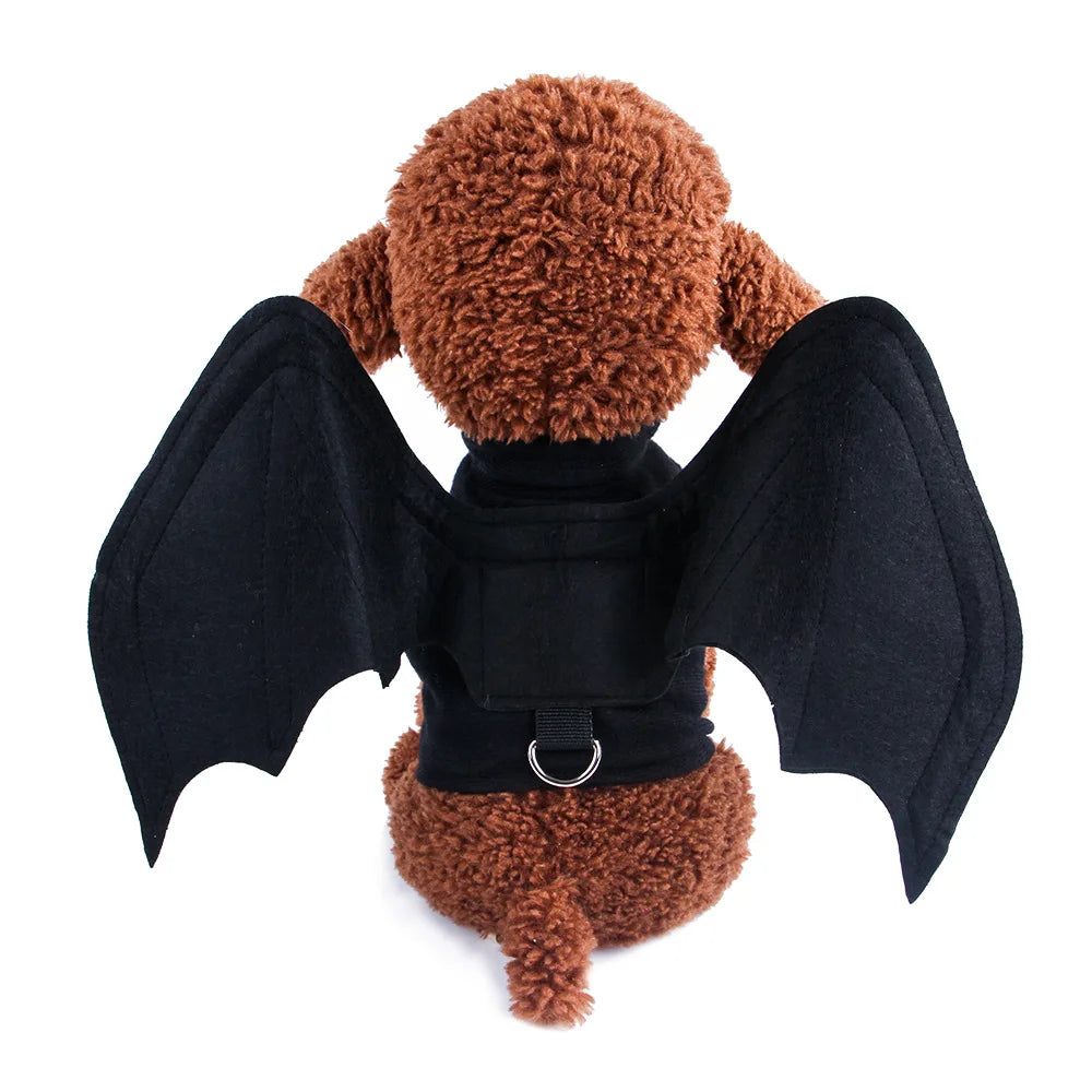 Halloween Pet Clothes Black Bat Wings Harness Cats Dogs Costumes Party Supplies Cosplay Props Outfits Funny Gifts for Small Dogs Oasis Select Ordinary style M