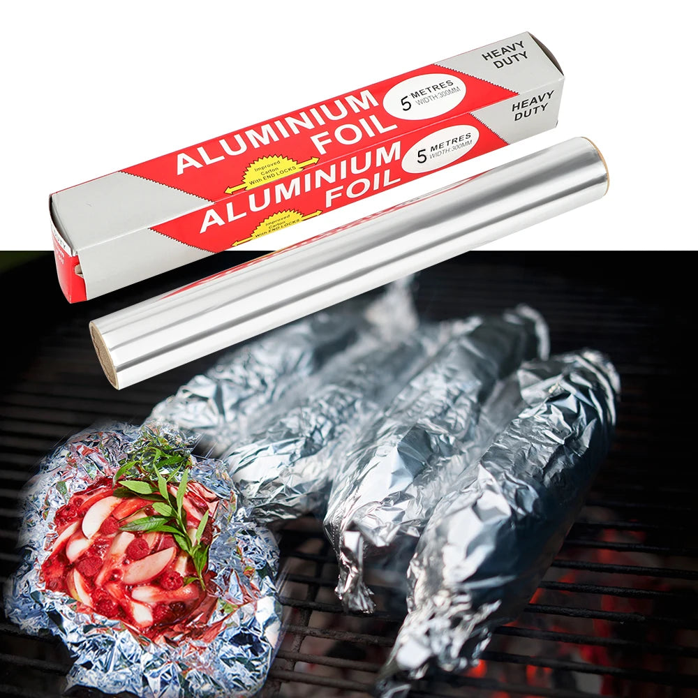 5m Non-Stick Aluminum Foil Roll – BBQ Baking & Grilling Aluminum Foil Roll Oasis Select