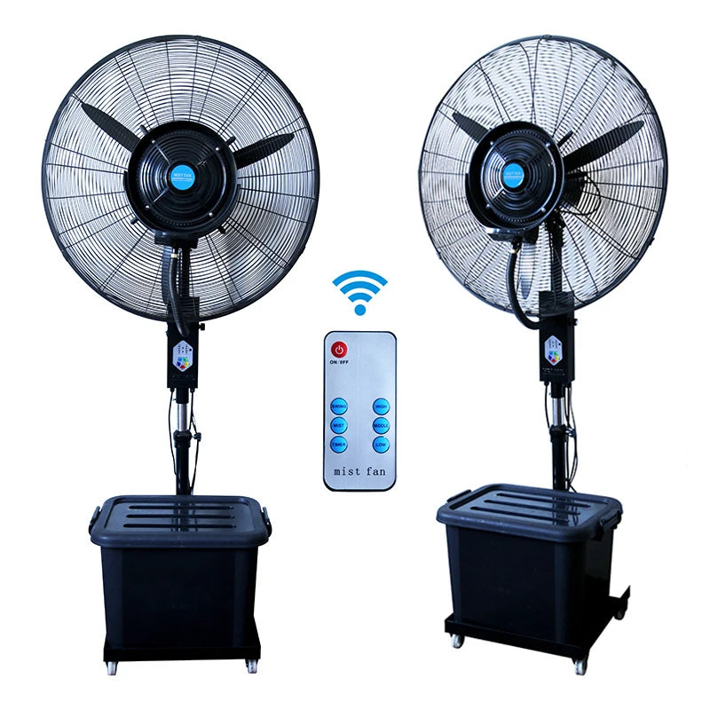 Industrial Water Mist Fan 350W Remote Control – 30" Atomizing