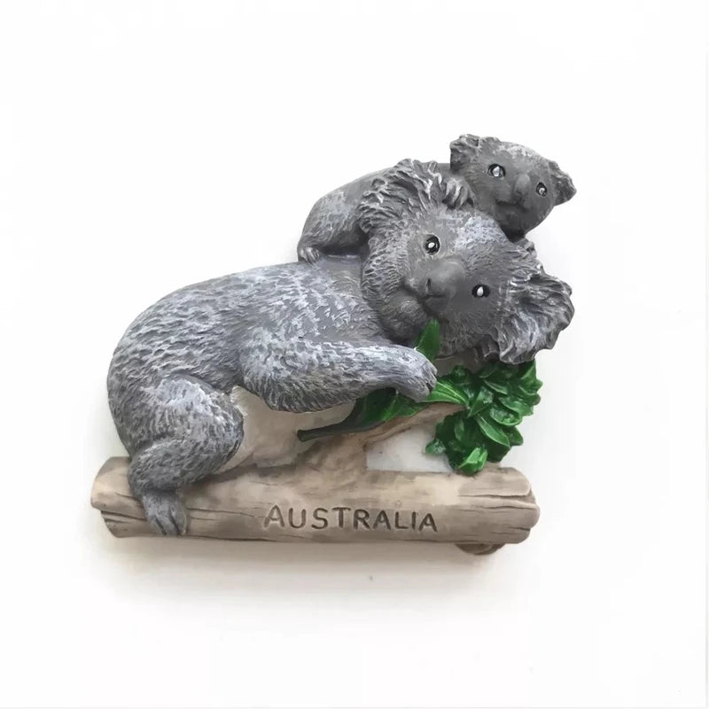 Resin Magnetic Fridge Stickers National Tourist Souvenirs Australia Finland Norway Travel Scenery 3D Refrigerator Magnets Gifts Oasis Select Australia Koala
