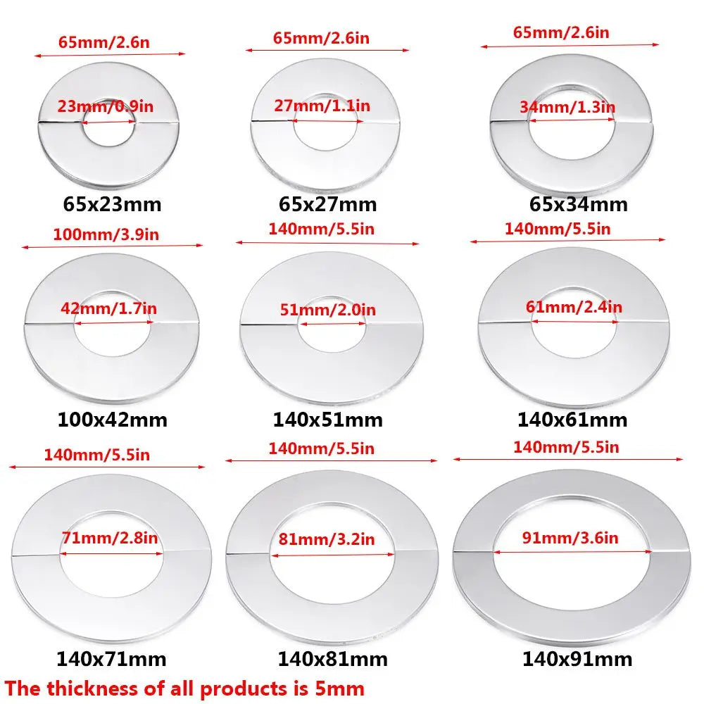 1Pcs Stainless Steel Water Pipe Wall Covers Self-Adhesive Shower Faucet Decorative Cover Chrome Finish Bathroom Accessories Oasis Select