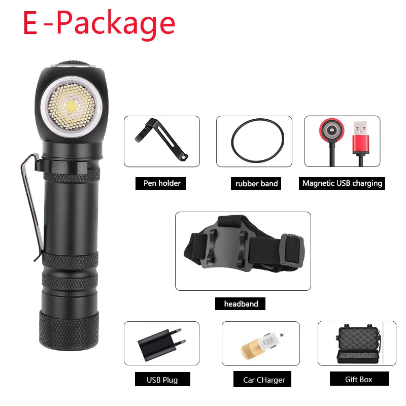 POCKETMAN XHP50 LED Rechargeable Flashlight & Head Torch – Magnetic USB