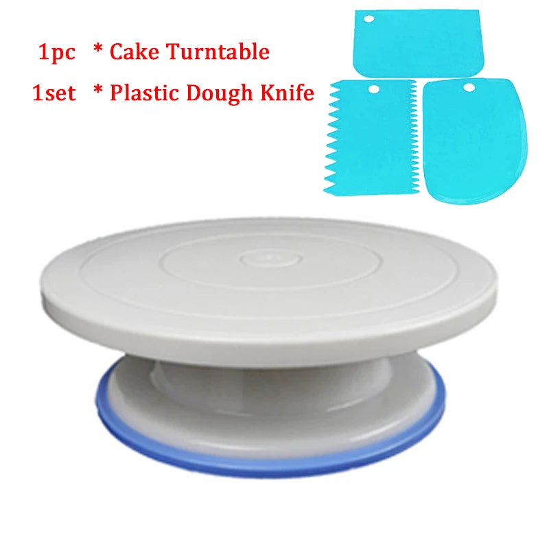 5-Piece Rotating Cake Turntable Set – 27cm Stand & Decorating Kit Cake Decorating Set Oasis Select army green