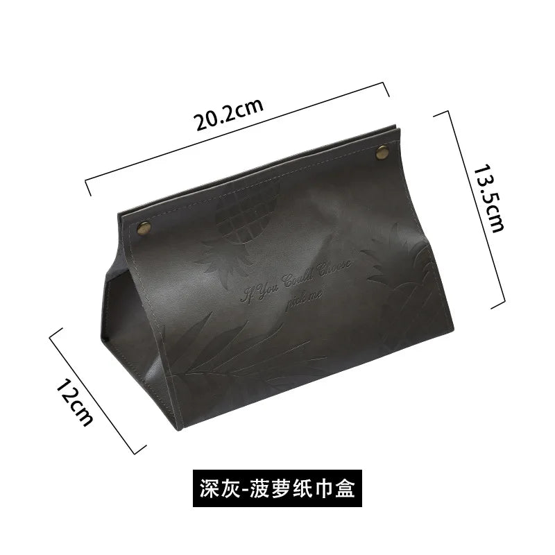 PU Leather Tissue Box Cover & Napkin Holder – Car & Home Tissue Box Holder Oasis Select brown