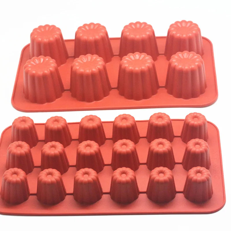 8/18 Cavity Silicone Mold Canneles Bordelais Fluted Cake Mold Muffin Cupcake Baking Tray Dessert Pastry Cake Decorating Tools Oasis Select