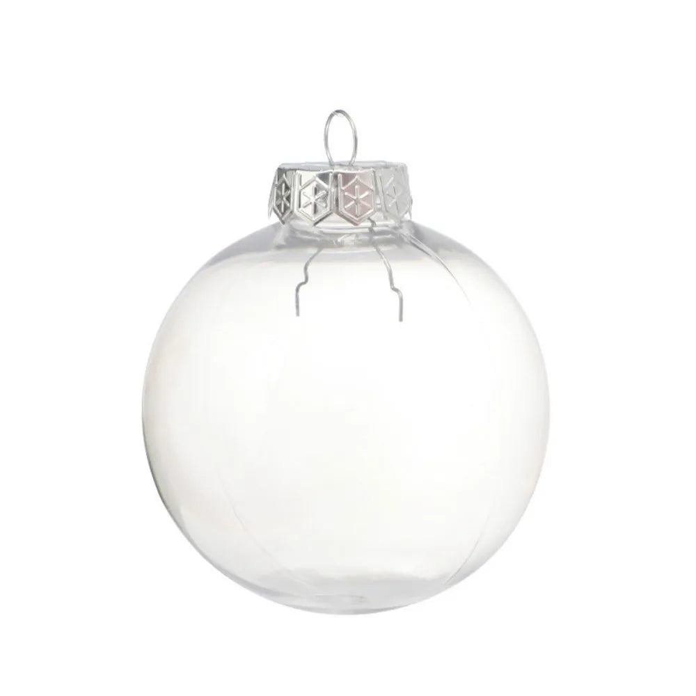 6cm/8cm/10cm Christmas Ball Plastic Baubles Clear Fillable Xmas Tree Hanging Decorations Ornament New Year Diy Decor Oasis Select