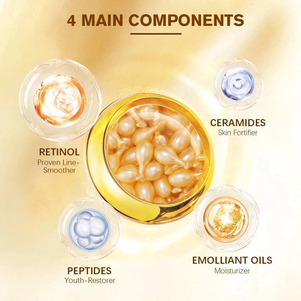 Retinol Capsule Essence Facial Brighten Serum Moisturizing Nourishing Anti-Wrinkle Vitamin E Face Serum Hyaluronic Acid Skincare Oasis Select