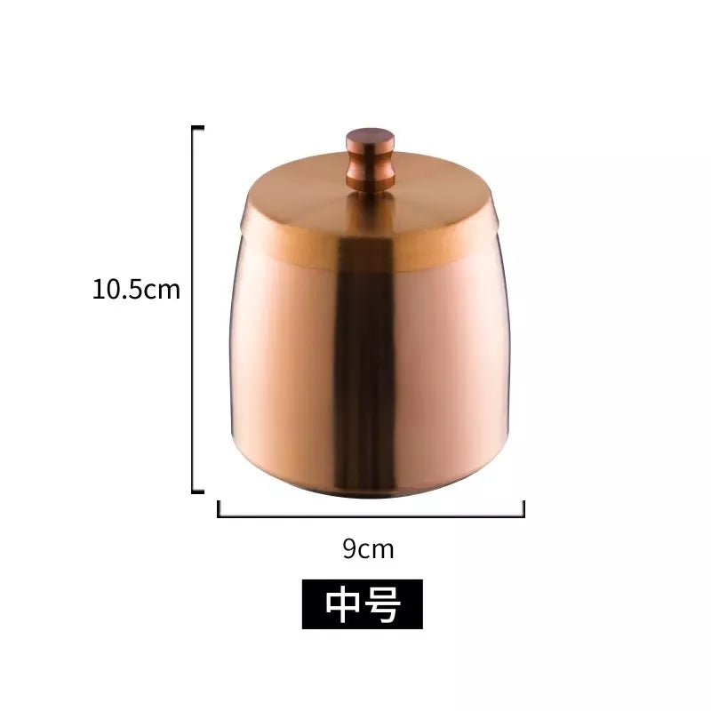 Personality trend anti-fly ash with cover home hotel bar restaurant custom stainless steel large ashtray ashtray Oasis Select Rose gold medium B