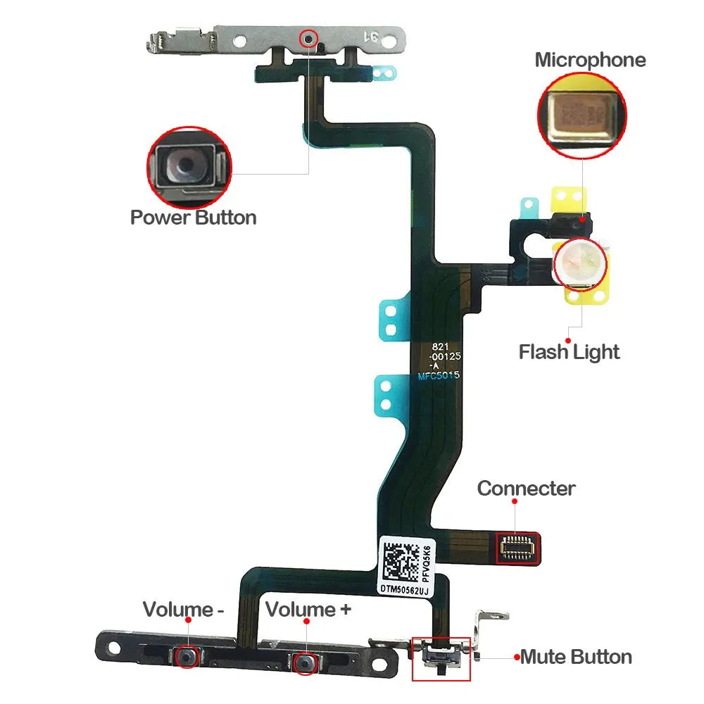 iPhone 6 6 Plus 6s Power & Volume Flex Cable with Bracket