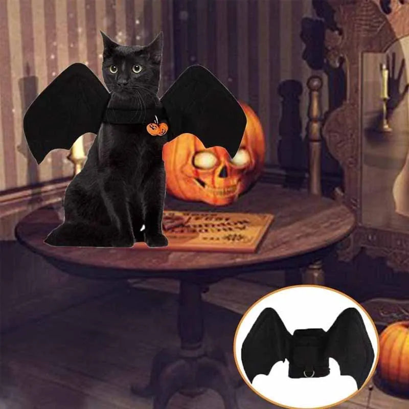Halloween Pet Clothes Black Bat Wings Harness Cats Dogs Costumes Party Supplies Cosplay Props Outfits Funny Gifts for Small Dogs Oasis Select