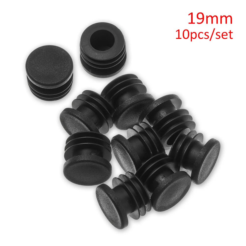 10pcs/pack Plastic Black Blanking End Caps Protector Square/Round Table Chair Foot Pad Furniture Feet Non-Slip Covers Oasis Select 19mm