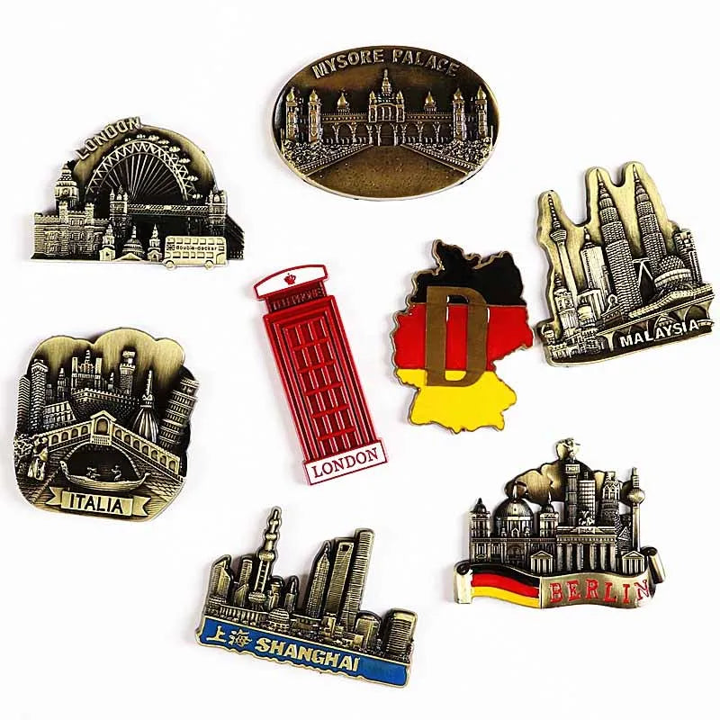 Metal National Fridge Magnet Tourism Souvenirs Paris London Brazil Berlin Bottle Opener High-end Refrigerator Sticker Home Decor Oasis Select