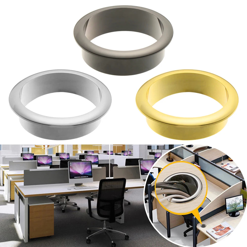 25-80MM Computer Grommet Table Cable Outlet Port Desk Wire Hole Cover Buckle Line Organizer Desk Table Cable Fastener Hardware Oasis Select
