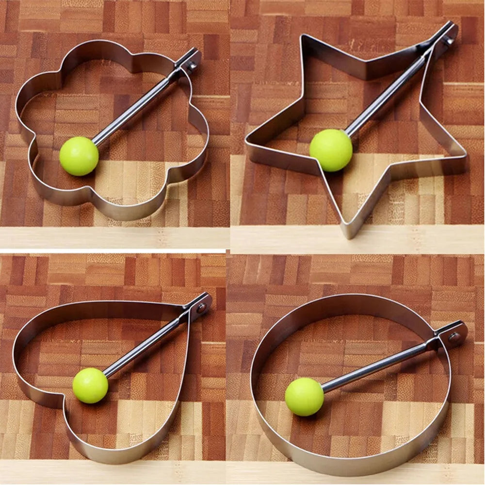 4pcs/set Stainless Steel Fried Egg Pancake Lovely Shaper Omelette Mold Mould Frying Egg Cooking Tools Kitchen Accessories Oasis Select