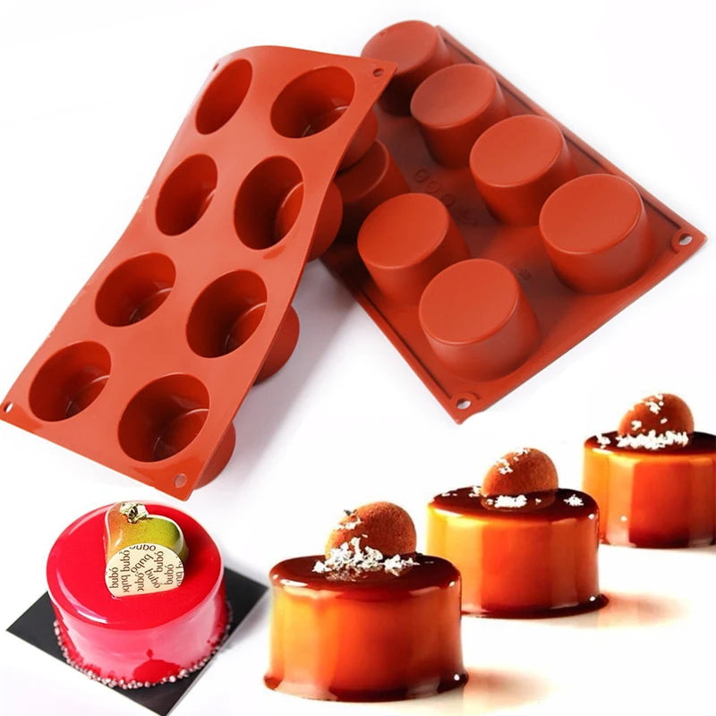 8-Hole Non-Stick Silicone Cake Mold – Muffin, Mousse & Choc Silicone Baking Mold Oasis Select
