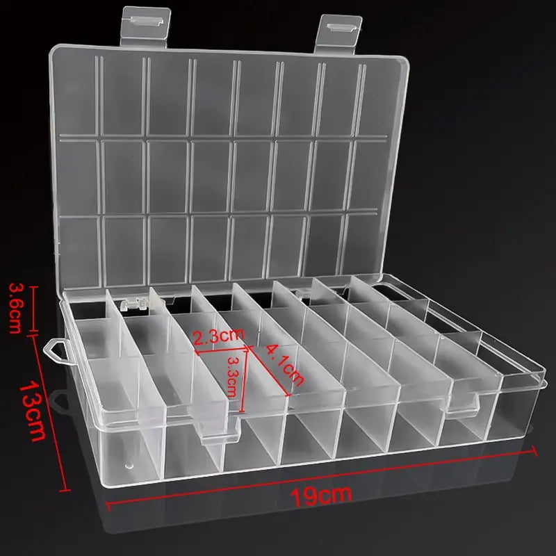 24 Grids Compartment Plastic Storage Box Jewelry Earring Box Bead Screw Container Home Storage Case Display Organizer Container Oasis Select