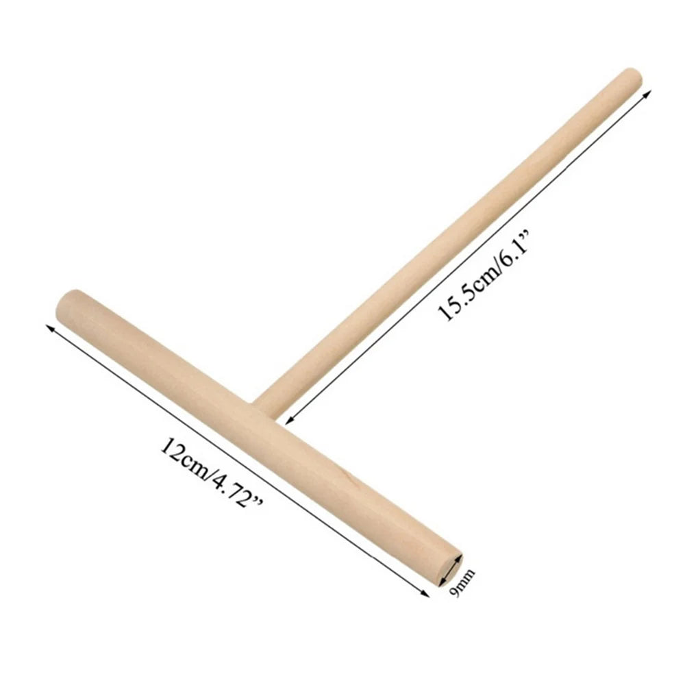Wooden T-Shape Crepe & Pancake Batter Spreader Stick Pancake Spreader Tool Oasis Select