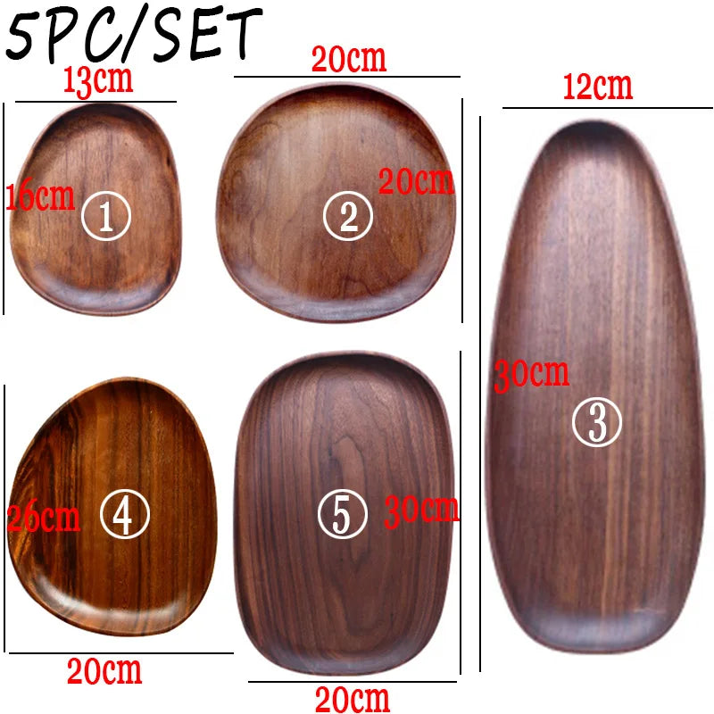Irregular Oval Acacia Wood Serving Plate & Tea Tray Wood Serving Plate Oasis Select 7