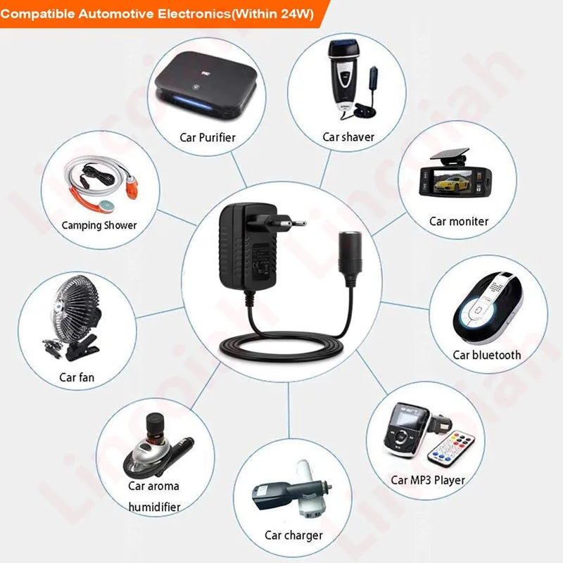 AC 110V/220V DC 12V 2A for Car Cigarette Lighter Power Adapter Socket 220V to 12 V Volt Charger Converter Home Parts Oasis Select
