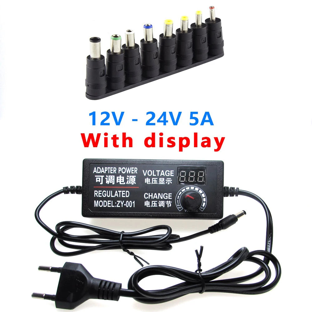 Universal Charger Power Adapter Supply 5V 12V 24V AC DC Transformers 220V To 12V 5V 24V Power Supply Adjustable 5 12 24 V Volt Oasis Select 12V - 24V 5A Only Power Adatper EU Plug