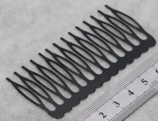 10pcs Gold Metal Side Hair Combs Plain Blank Headpiece French Twist Clip For DIY Wedding Bridal Veil Combs Decor Hair Accessory Oasis Select Black 14