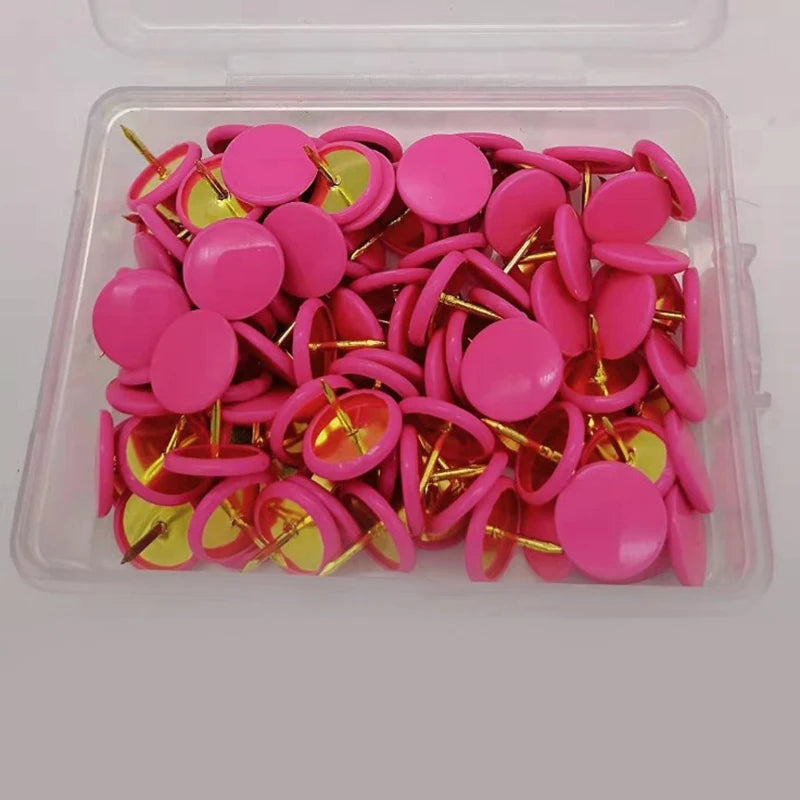 100pcs Colorful Thumbtack Pushpins – Cork Board & Map Pins