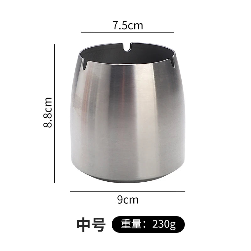 Personality trend anti-fly ash with cover home hotel bar restaurant custom stainless steel large ashtray ashtray Oasis Select Silver medium A