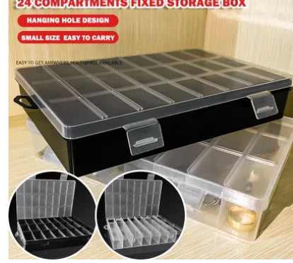 24 Grids Compartment Plastic Storage Box Jewelry Earring Box Bead Screw Container Home Storage Case Display Organizer Container Oasis Select