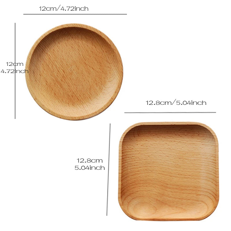 Wood Serving Tray – Round & Square Wooden Platter for Fruit & Cake Wooden Serving Tray Oasis Select COOKQ-012-2pc