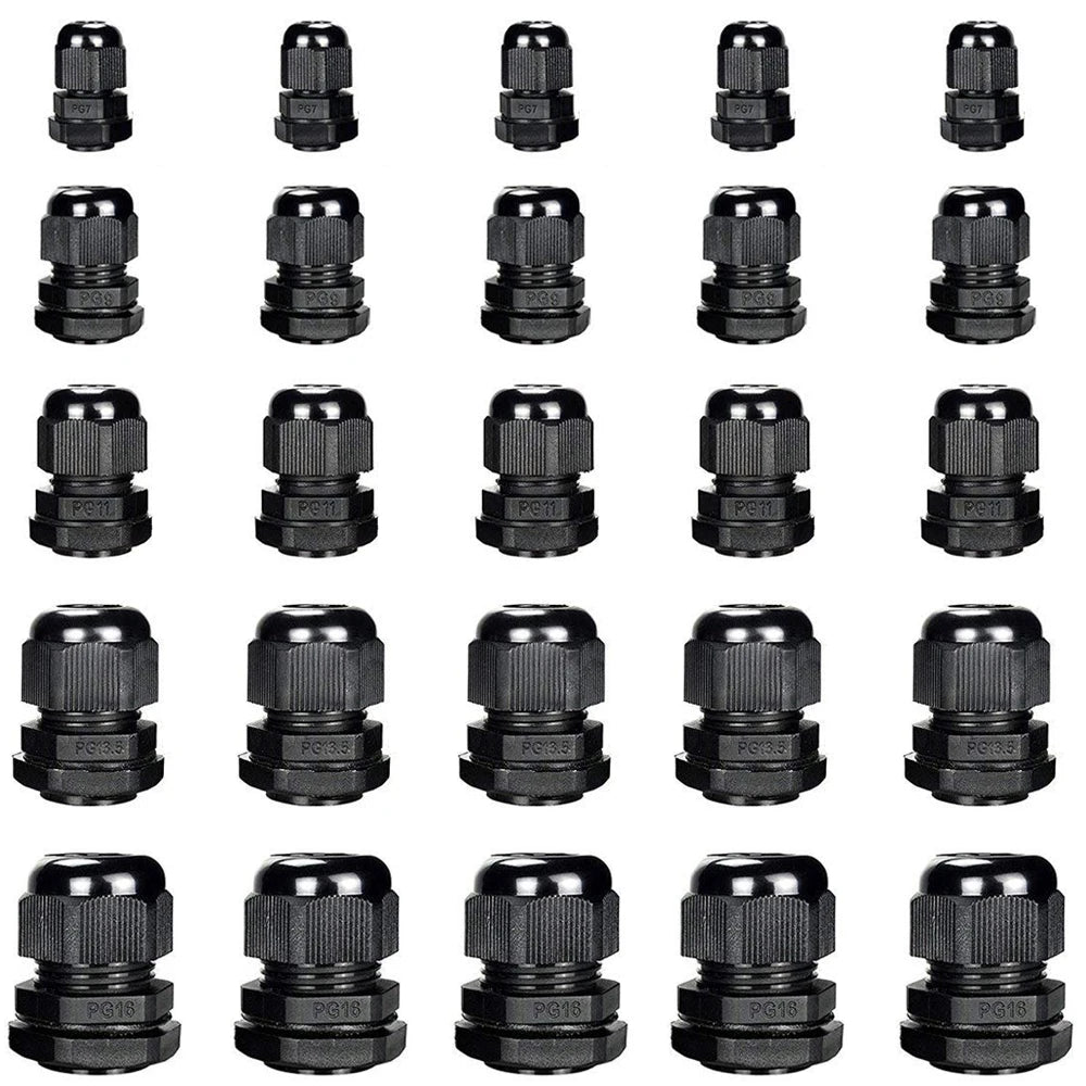 10 Pieces Nylon Cable Gland Kit, Waterproof Ip68 Cable Gland Joints Adjustable Locknut, Pg7 Pg9 Pg11 Pg13.5 Pg16 Oasis Select