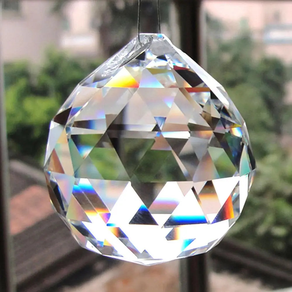Hanging Ball Sun Catcher Clear Crystal Feng Shui Lamp Ball Prism Rainbow Wedding Decor Home Wedding Party Decoration Ornament Oasis Select