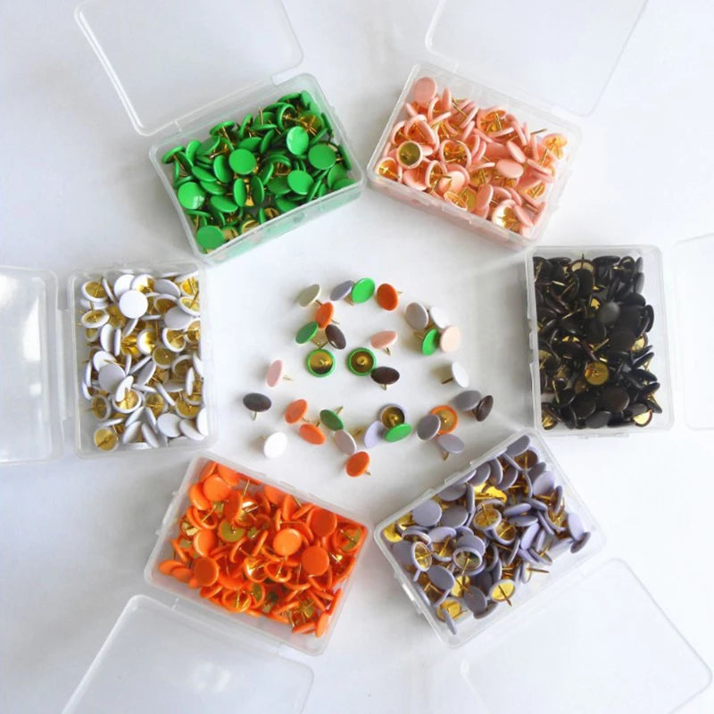 100pcs Colorful Thumbtack Pushpins – Cork Board & Map Pins