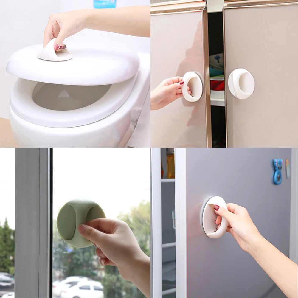 Round Auxiliary Knobs Cabinet Suction Cup Handle Window Sliding Door Self-adhesive Wardrobe Pulls Refrigerator Handle Oasis Select