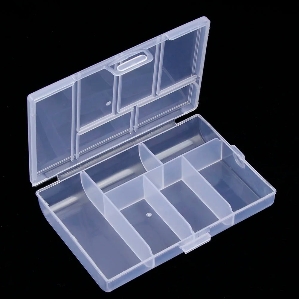 1pc 6 Grids Compartments Plastic Transparent Organizer Jewel Bead Case Cover Container Storage Box For Jewelry Pill Coin Sundry Oasis Select