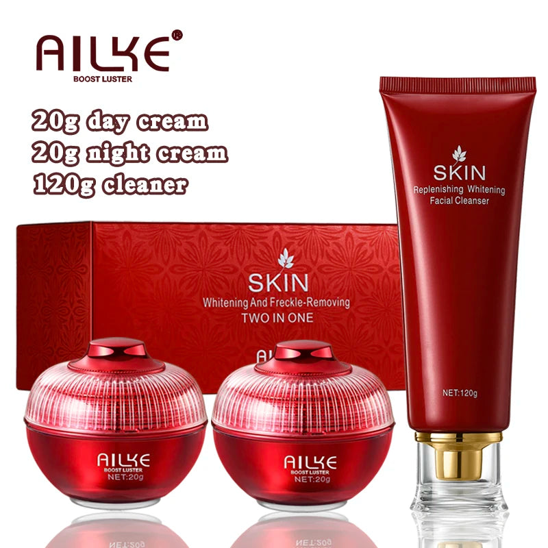 AILKE Brightening Face Care Set – Hyaluronic Acid & Serum