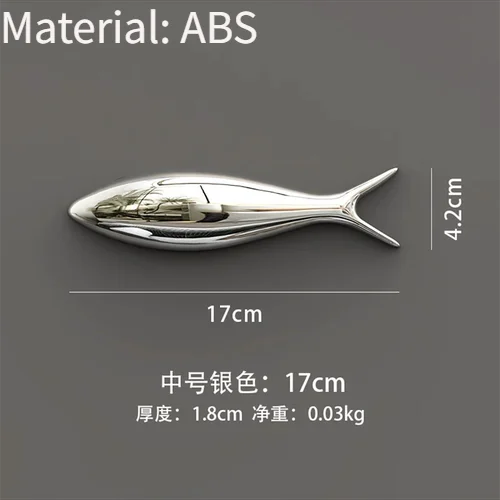 Creative Wall Decoration pendant 3D electroplating fish wall paste restaurant TV background wall fish wall decoration Oasis Select Silver medium