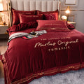 Coral fleece winter thick and warm double-sided flannel light luxury bed milk fleece four-piece suit bedding set Oasis Select 3 1.8m four-piece set