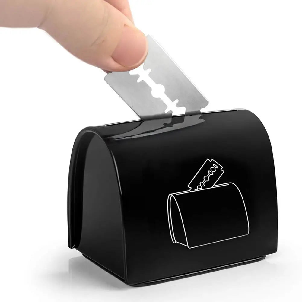Safe Guard Razor Blade Disposal Case Safe Storage Bank For Men Used Safety Razor Blades Disposable Blade Recycling Bin Box Oasis Select