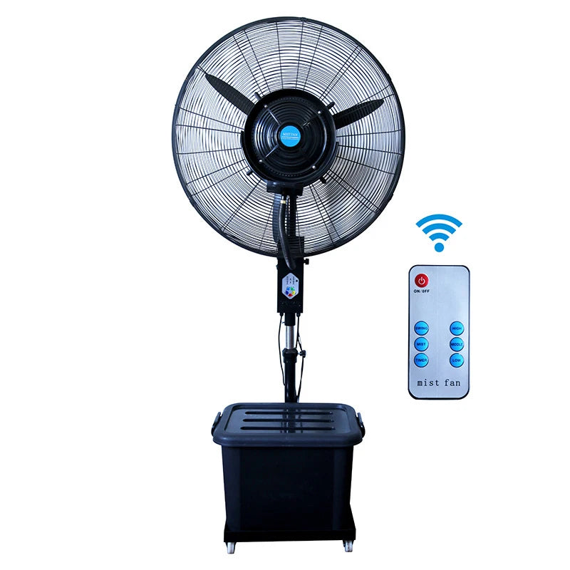 Industrial Water Mist Fan 350W Remote Control – 30" Atomizing