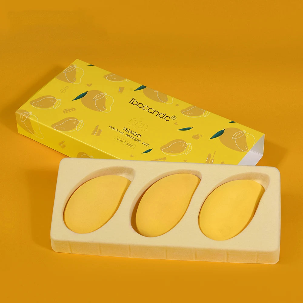 Mango Makeup Egg Sponge BB Cream Hydrophilic Beauty Egg Wholesale Puff Wet Dry Dual Use Face Foundation Powder Gourd Cosmetic Oasis Select 1 set
