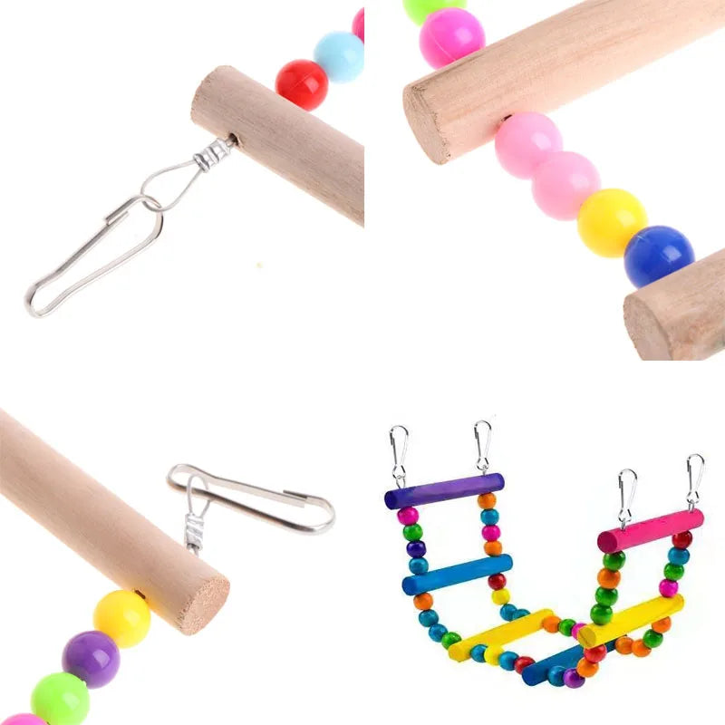 Parrots Ladders Pets Birds Climbing Toys for Parrots Game Bird Calopsita Parakeets Accessories Stairs with Balls Agapornis Toys Oasis Select