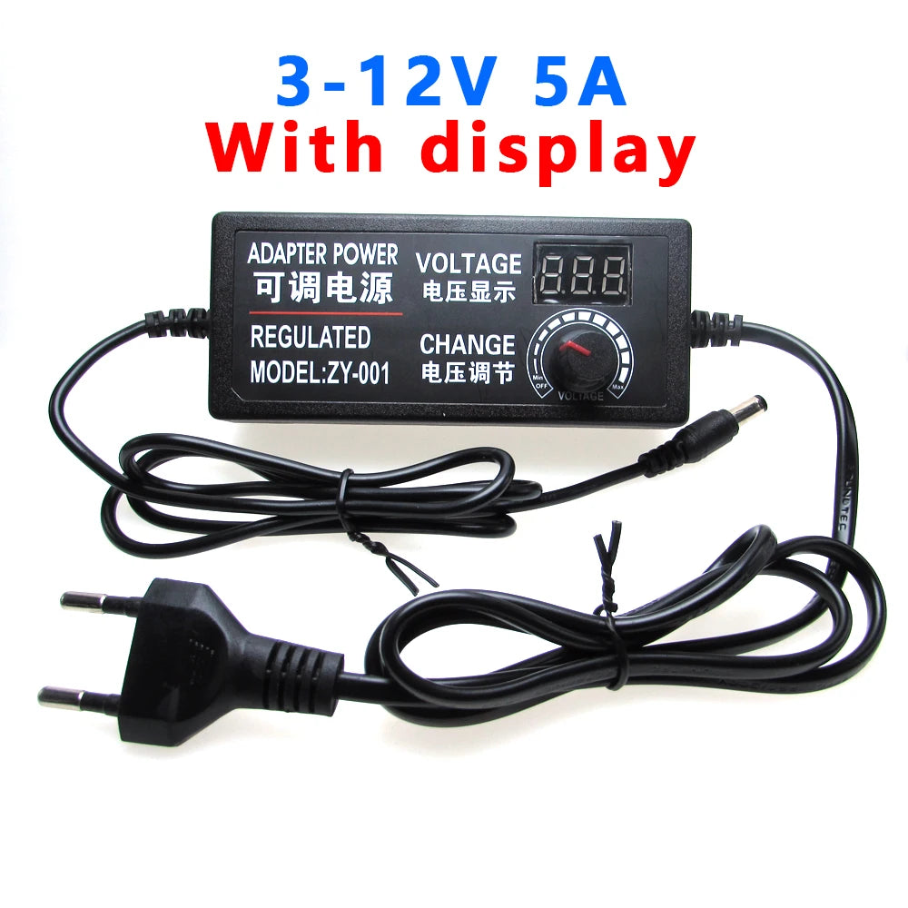 AC DC Adjustable Power Supply 3V 5V 9V 12V 15V 18V 24V Switching Power Supply Adapter Transformer 220V To 12V 24V 12 24 V Volt Oasis Select 3V - 12V 5A US Plug