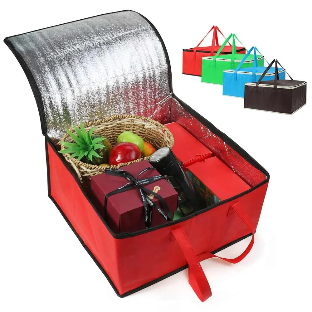Waterproof Insulated Bag Cooler Folding Picnic Basket Ice Pack Drink Box Thermal Lunch Bag Portable Food Delivery Bag Pizza Bag Oasis Select