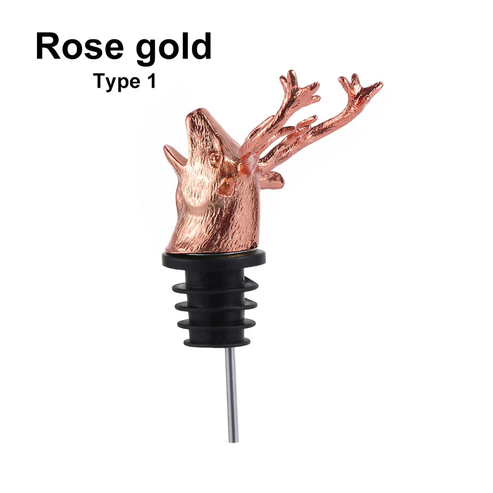 Deer Elk Lion Bull Head Wine Pourer Bottle Stoppers Bar Tools Wedding