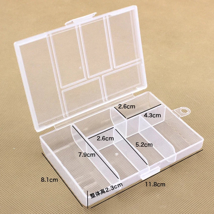 1pc 6 Grids Compartments Plastic Transparent Organizer Jewel Bead Case Cover Container Storage Box For Jewelry Pill Coin Sundry Oasis Select