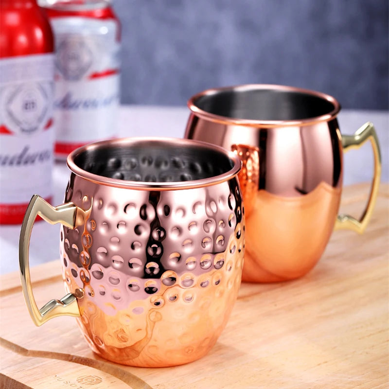 550ml 18 Ounces Hammered Copper Plated Moscow Mule Mug Beer Cup Coffee Cup Mug Copper Plated Bar Drinkware Oasis Select