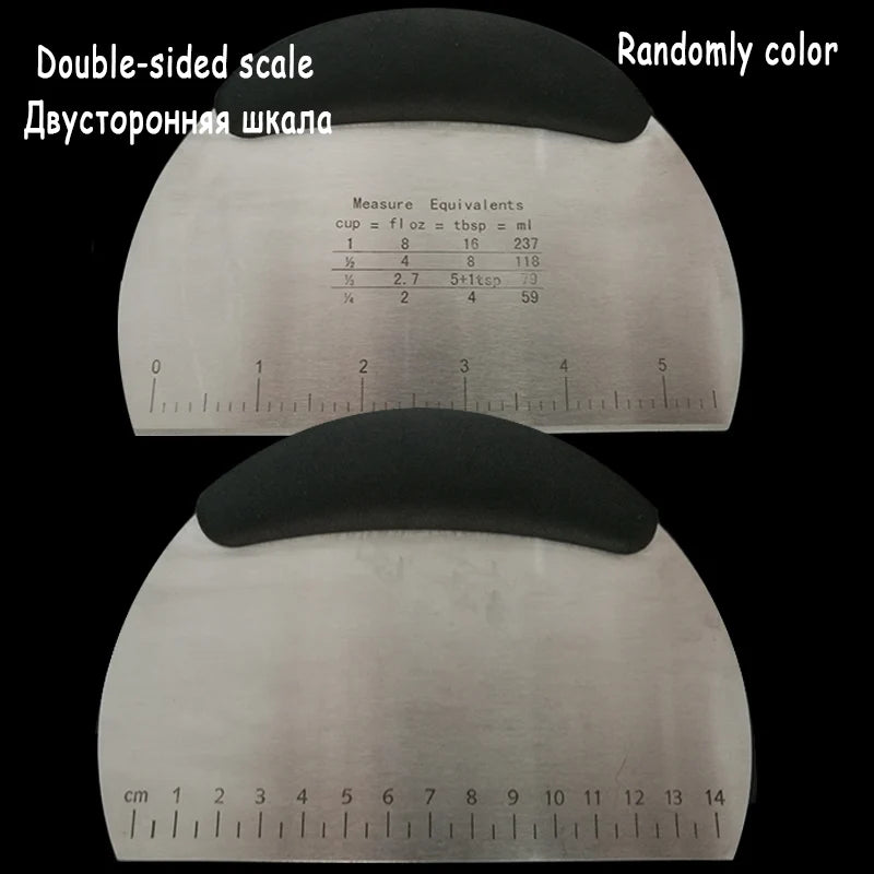 Stainless Steel Dough Scraper & Pizza Cutter with Scale Dough Scraper Oasis Select Double-sided scale
