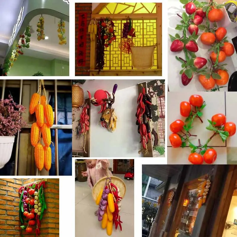 Artificial Simulation Food Vegetables Fake Chili Pepper Fruits Grapes Photography Props For Home Decoration Christmas Wall Decor Oasis Select