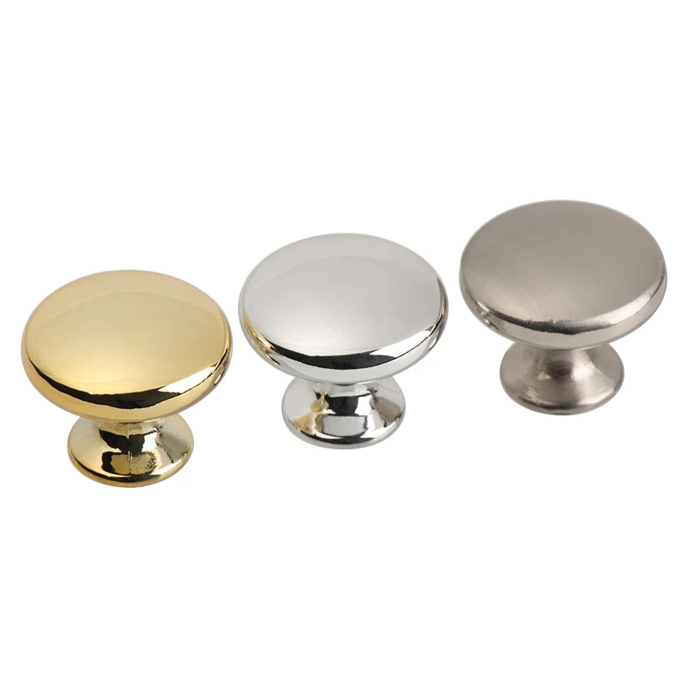 Zinc Alloy/Aluminium Alloy Cupboard Door Pulls Drawer Handles Round Cabinet Knobs With Screws Furniture Hardware Oasis Select